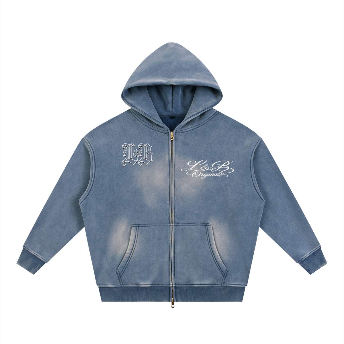 Sunfade Two-way Zipper Boxy Fleece Hoodie