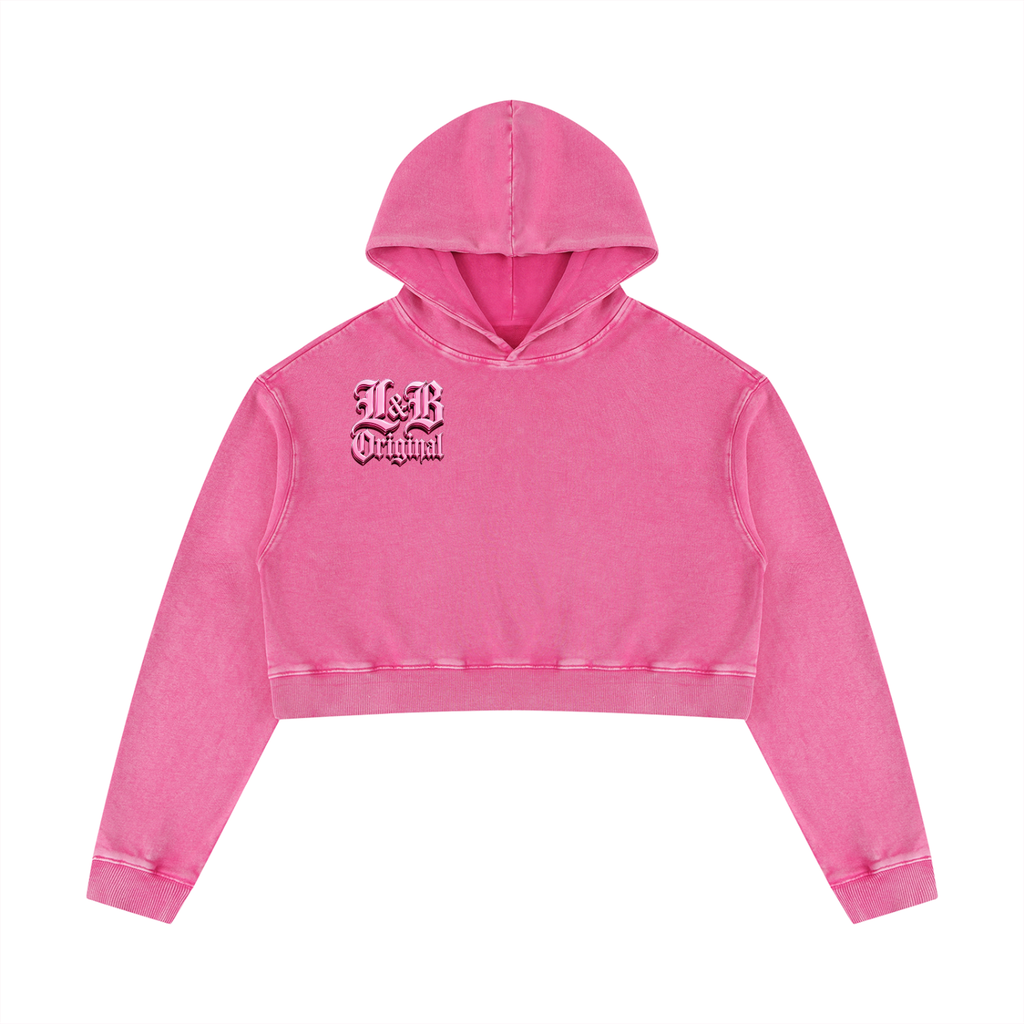 Women’s Mineral Washed Crop Hoodie