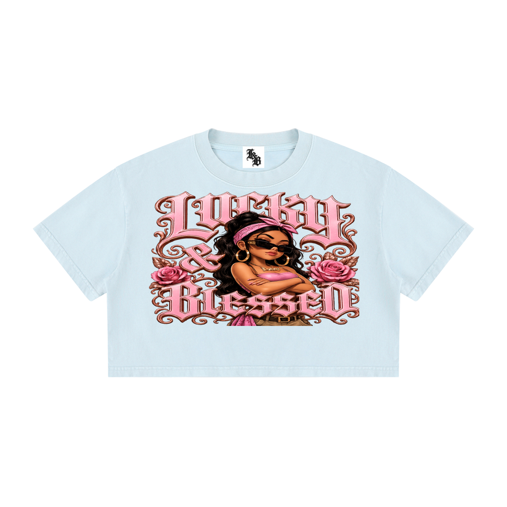 Women's Mineral Wash Cotton Crop T-Shirt