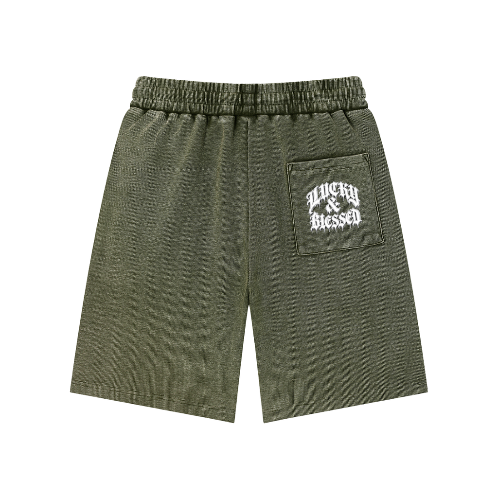 Mineral Wash Waffle Knit Shorts