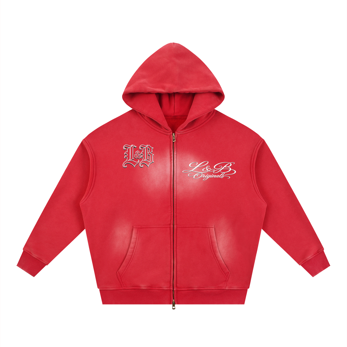 Sunfade Two-way Zipper Boxy Fleece Hoodie
