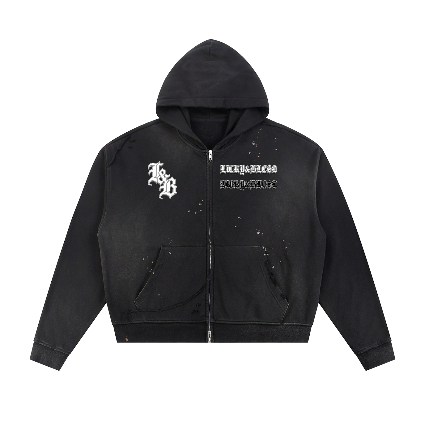 L&B zip-up Hoodie Black