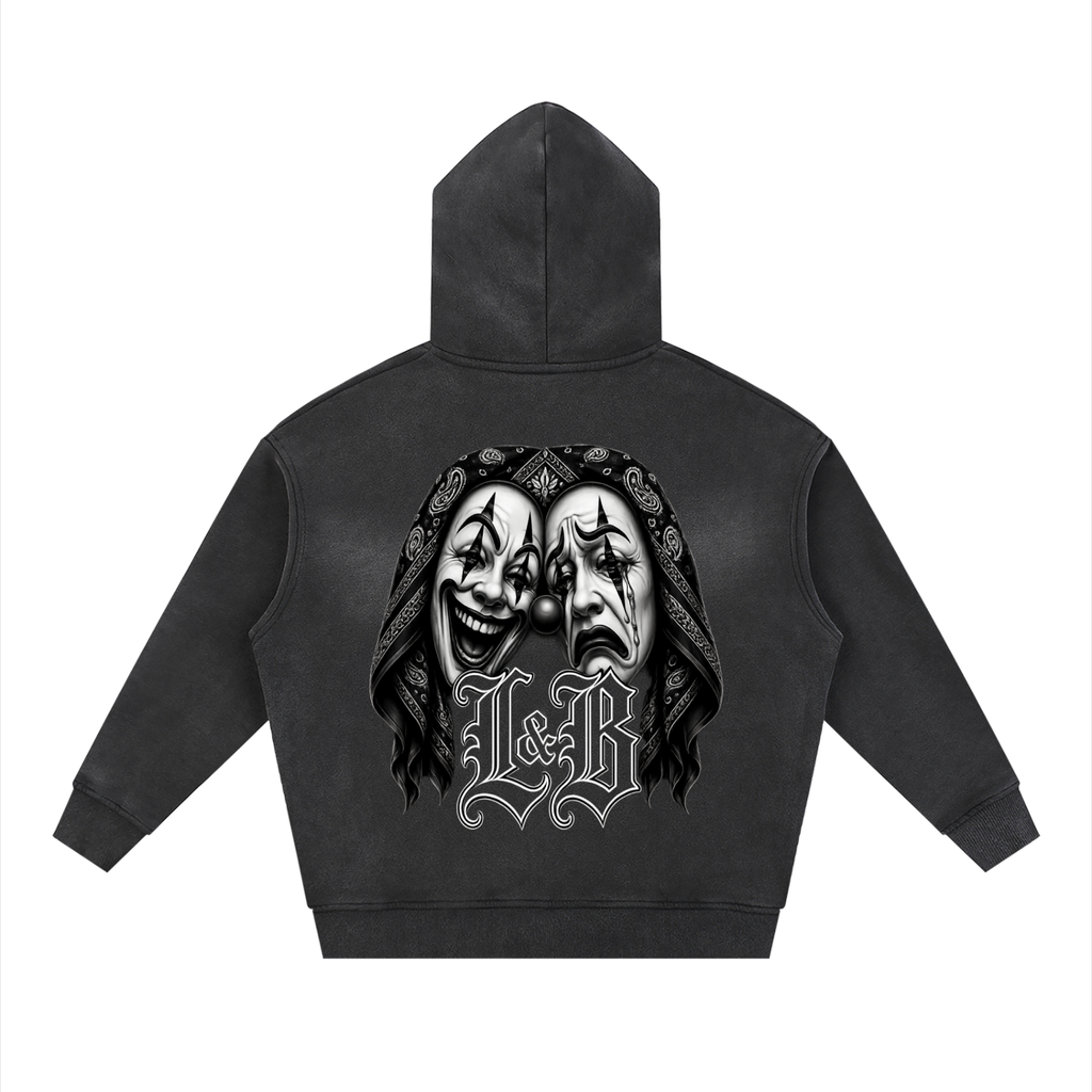 Sunfade Two-way Zipper Boxy Fleece Hoodie