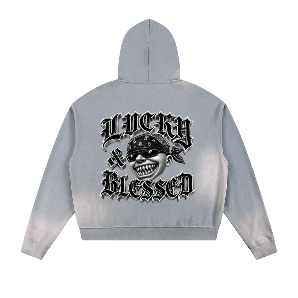 L&b zip-up Hoodie Gray & Blue