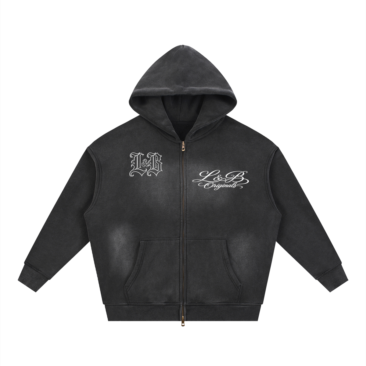 Sunfade Two-way Zipper Boxy Fleece Hoodie