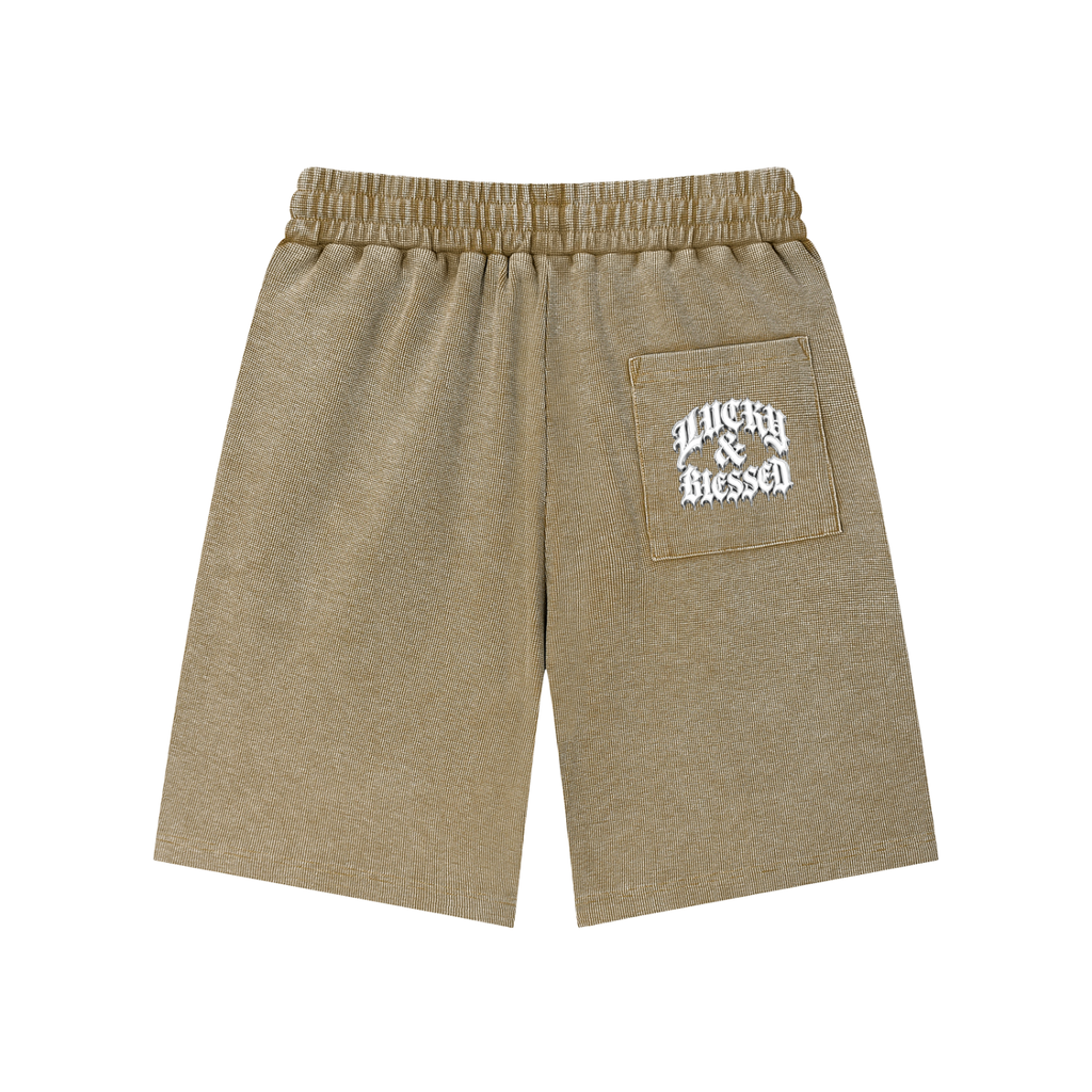 Mineral Wash Waffle Knit Shorts