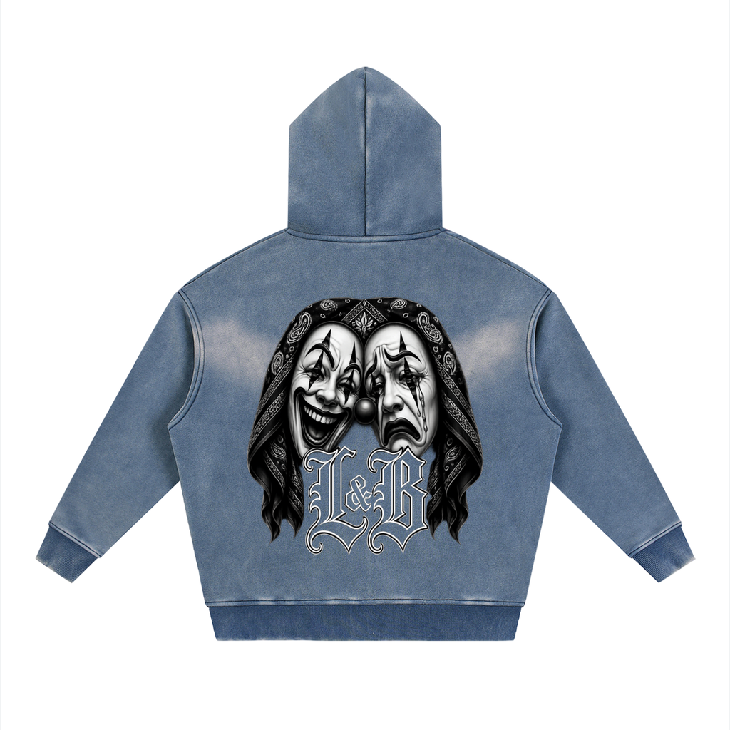 Sunfade Two-way Zipper Boxy Fleece Hoodie