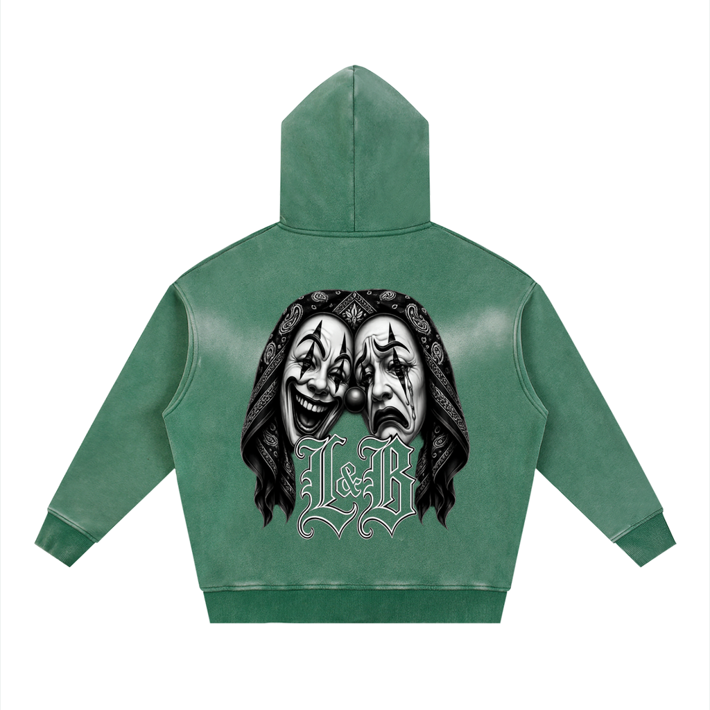 Sunfade Two-way Zipper Boxy Fleece Hoodie