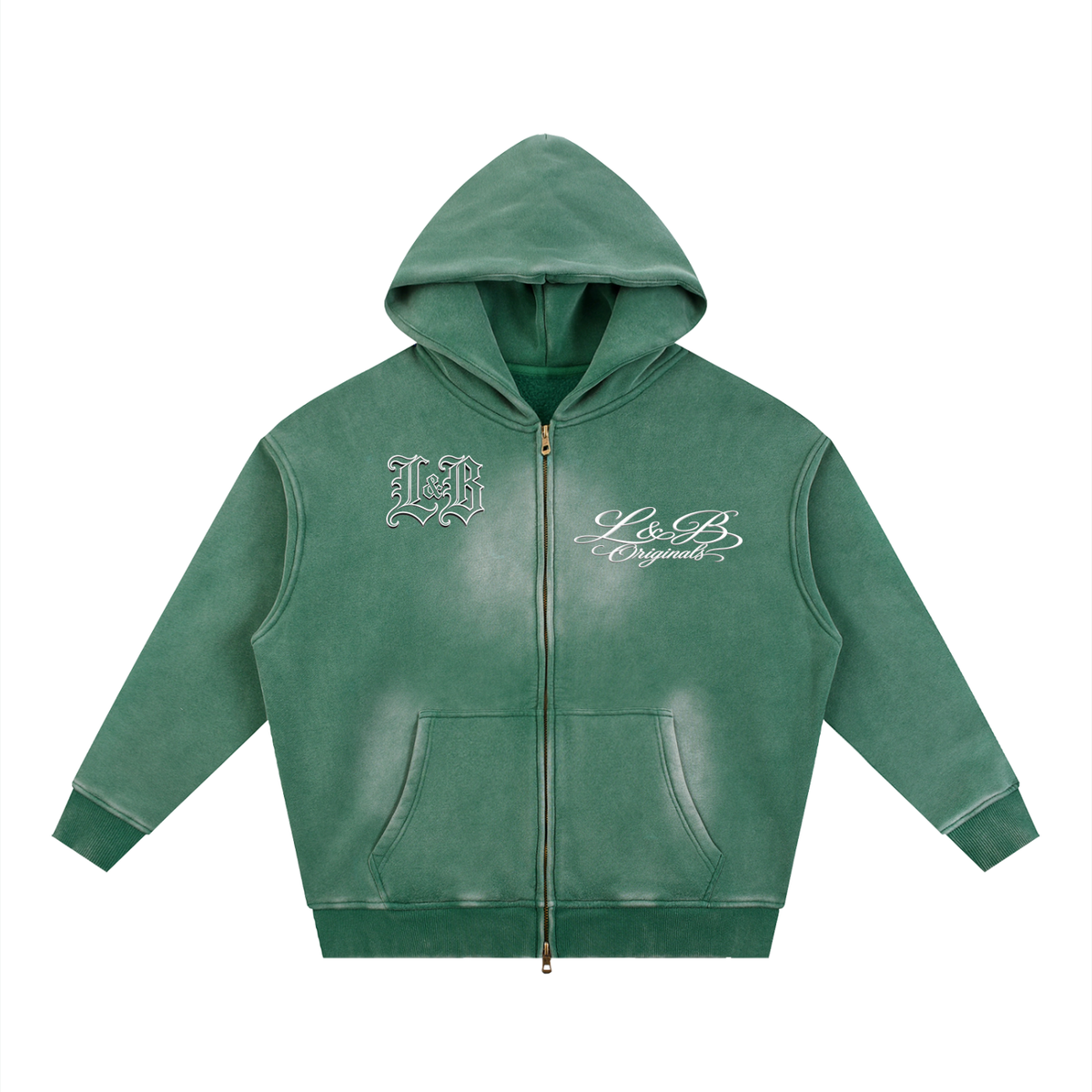 Sunfade Two-way Zipper Boxy Fleece Hoodie