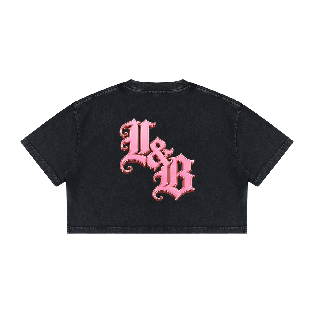 Women's Mineral Wash Cotton Crop T-Shirt
