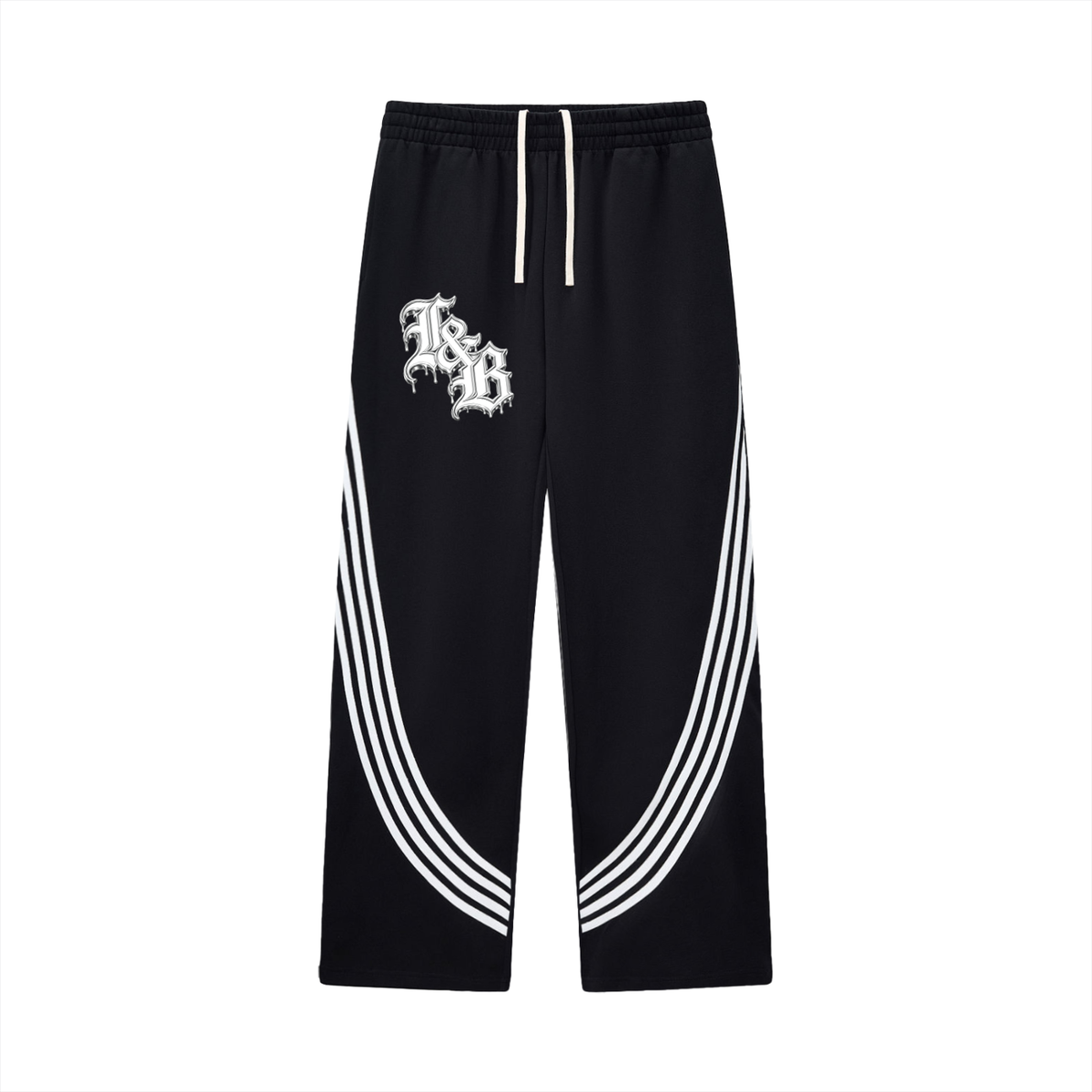 Curved Stripe Straight Sweatpants